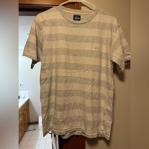 Stussy Gray Striped Men's Shirt 
Size Medium